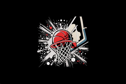 Basketball Hoop Embroidery Design, Basketball Hoop Machine Embroidery, 4 Sizes, Instant Download - Etsy