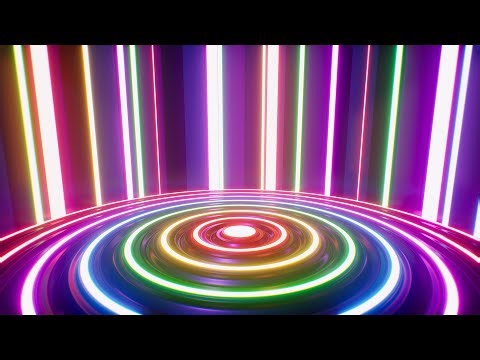 Flickering Colorful Lights Circle Music Stage 4K Background Loop
