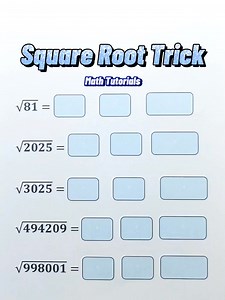 Square Root Trick💯💯💯 #basicmath #Math #akositeachergon #mathteachergon #MathematicsChallenge #MathTutor #mathmadeeasy #MathTutorials #mathhacks #mathtricks #squareroottricks | Math Tutorials