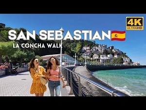 Stunning 4K Walk | La Concha Beach, San Sebastián - A Seaside Escape