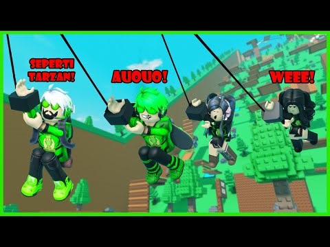 Aku Menyelesaikan Rintangan Obby Sambil Bergelantungan Seperti Tarzan - Roblox Swing Tower
