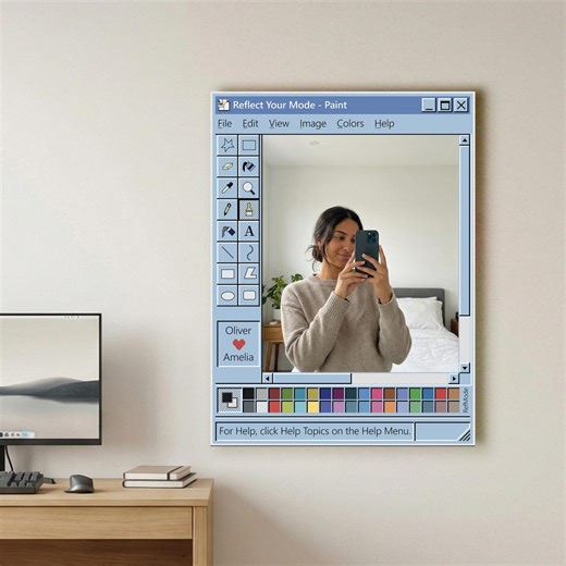 Personalized Ms Paint Mirror, Retro Windows Paint Inspired Mirror, Nostalgic Aesthetic Decor, Decorative Pixel Mirror, Wall Paint Mirror - Etsy