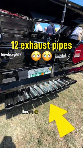 This Lamborghini has 12 exhaust pipes 😳 #cars #carsoftiktok #cartok #lamborghini #cannonballrun #lamborghinicountach