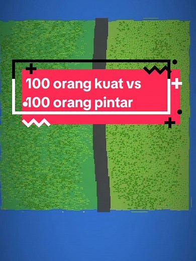 100 Orang Kuat vs 100 Orang Pintar di WorldBox