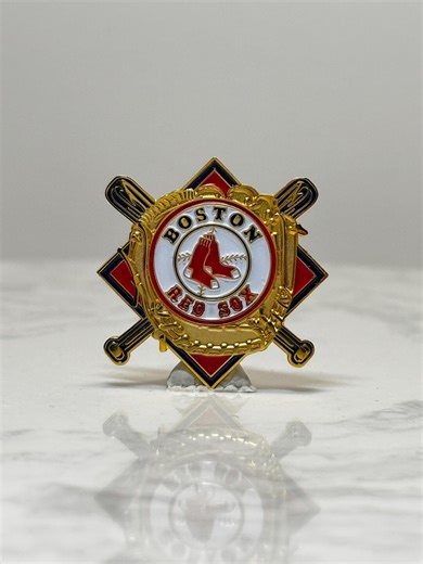 Boston Red Sox Baseball Pin: Red White Gold Enamel - MLB Sports Accessory - Etsy