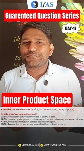 Inner Product Space | Linear Algebra | CSIR NET Mathematical Science | IFAS