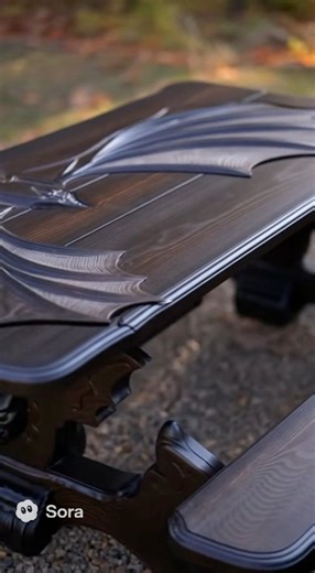 A handcrafted bat wooden picnic table | Nocturnal Nest