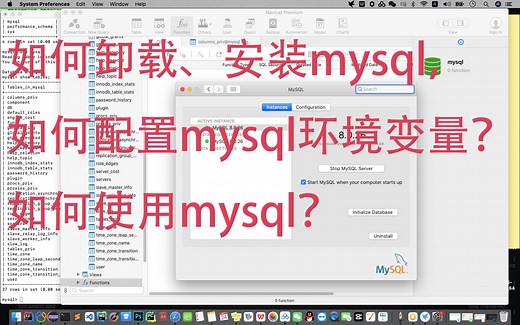 （后端编程）在苹果电脑中卸载和安装mysql、配置环境变量、使用mysql数据库的两种方法。