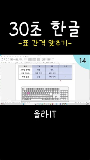 [30-Second Hangul] 10. How to Perfectly Align Uneven Table Rows and Columns in 1 Second (H, W) In...