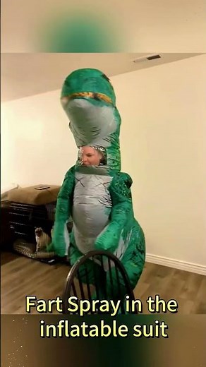 Fart spray in the inflatable suit #funny #fartspray #fartsprayprank #fart #farting #prank