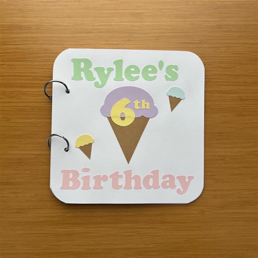 Kids Guest Book, Happy Birthday Guest Book, Ice Cream Birthday Party, Kids Keepsakes - Etsy