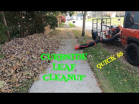 SOLO Curbside Leaf Pickup - Leaf Loader Setup - LITTLE WONDER LEAF MONSTER IN ACTION SATISFYING!!