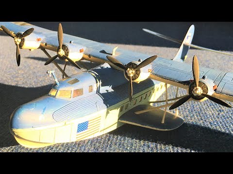 Golden Age Martin M-130 Clipper Luxury Flying Boat Sounds of Waves Engines Seagulls 1/72 Scale Model
