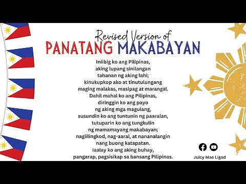 NEW REVISED VERSION OF PANATANG MAKABAYAN | 2023