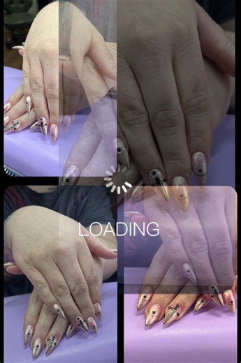 Loading medieval girly pop vibes! #polygel #vbeautypure #nailart #nails #notd #cleannails #pinkmasknails #stillettonails #claws #handpaintednailart #3dnailart #midievaltiktok @vbeautypure @Pink Mask Official