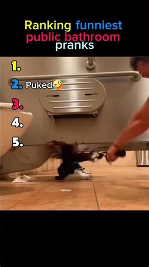 Ranking funniest public bathroom pranks🤣 #funny #shorts #prank