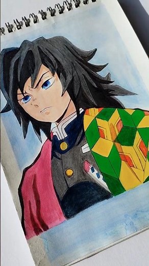 Giyu Tomioka fanart 💙✨ | Water Hashira 🌊 | Demon Slayer #art #shorts