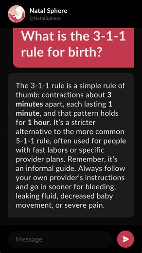 What is the 3-1-1 rule for birth?