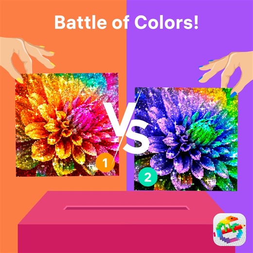 It’s a battle of colors 🥊🎨 One palette that fits this glitter pic better is…👇🏿👇🏿 | Pixel Art - Color by Number