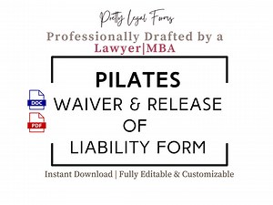 Pilates Waiver and Release of Liability Template Pilates Studio Legal Forms Disclaimer Pilates Instructor Hold Harmless Agreement - Etsy