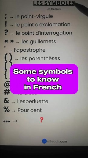 Some symbols to know in French 🇨🇵|Improve your French with us 🇨🇵 😃 #apprendrelefrançais | OuiTeach & French Becomes Easy