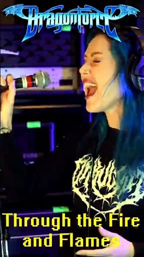 ALISSA WHITE GLUZ SINGS THROUGHT THE FIRE AND FLAMES BY DRAGONFORCE IN THE STUDIO