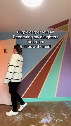 The carpet is finally here. And it’s definitely starting to feel more like a room now 😍 Please let me know what you think of the room so far! I’m going to show a little sneak peek of her reaction to the new carpet tomorrow! #diy #roommakeover #decorating #bedroommakeover #girlsbedroomidea #girlsbedroominspo #rainbowbedroom #kidsbedroom #carpet