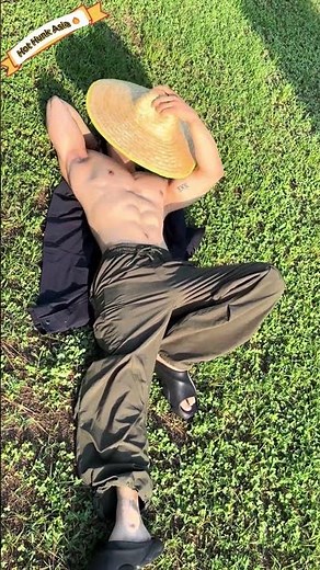 Handsome Fit Guy Shirtless on Grass | Six-Pack Abs & Massive Chest in the Sun 🌞💪