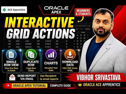Oracle APEX Interactive Grid Tutorial for Beginners | Single Row, Charts, Duplicate & Export