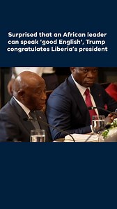 72K views · 885 reactions | Surprised that an African leader could speak “good English,” US President Donald Trump congratulated Liberia’s President Joseph Boakai for his “beautiful English.” Liberia was founded by freed American slaves — and English is its official language | TRT World | Facebook