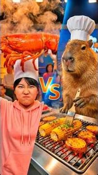 When a capybara competes in MasterChef! 🐹🍳 Giant crab VS grilled corn, who will win?! | Fah and K...