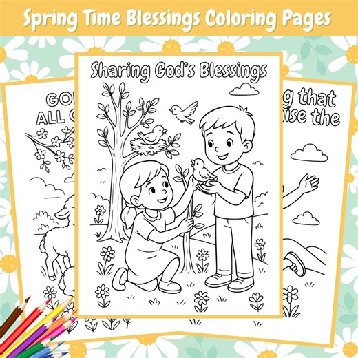 Kids Christian Coloring Pages, Spring Coloring Pages, Sunday School Activity Sheets, Bible Lesson Crafts, Jesus Coloring Page Printable - Etsy Australia