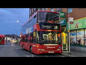 FRV. Stagecoach London Route 238. Barking Stn - Stratford. Scania Omnicity N230UD 15103 (LX09 FYZ)