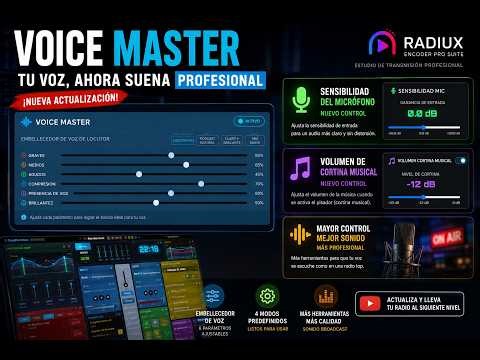 🎙️ ¡Tu Voz Ahora Suena PRO! 🔥 Nuevo Voice Master en Radiux Encoder Pro Suite