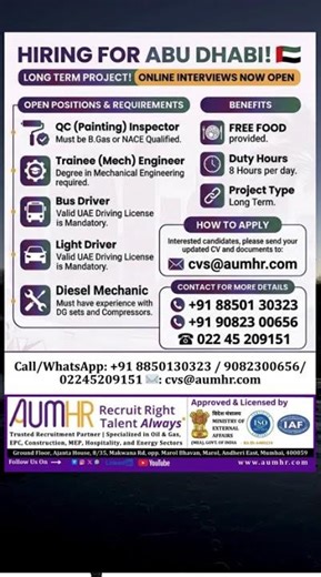 EXCITING OPPORTUNITIES IN ABU DHABI | LONG-TERM PROJECT