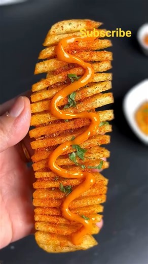 Wavy potato chips | Street Food Frying ASMR #shorts #recipe