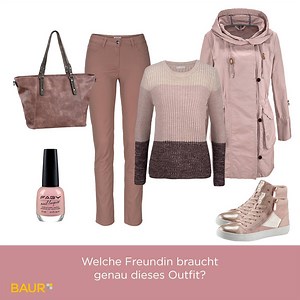 Ihr habt diese eine Freundin, die völlig verrückt nach Rosa ist? Dann ist das der richtige Look für sie! Welcher Freundin würde genau dieses Styling unglaublich gut stehen? Cheer Strickpullover www.baur.net/563975 Emily und Noah Shopper www.baur.net/358524 Marco Tozzi Sneaker www.baur.net/59781532 Aniston Röhrenjeans www.baur.net/467748 Faby Nagellack www.baur.net/314013 Tamaris Parka www.baur.net/809967 | BAUR