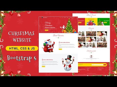 Responsive Christmas Website Using Bootstrap 5 | Christmas Website | Bootstrap 5 Project In Hindi
