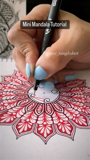 Mandala tutorial! #Mandala #CreativeJourney #creativedesign #arttherapy #relaxing | Preet.tangledart