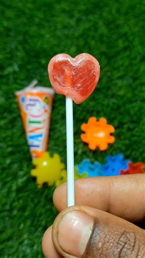 red heart shape lollipop candy 🍬#chocobar #lollipop #candy #candyopening