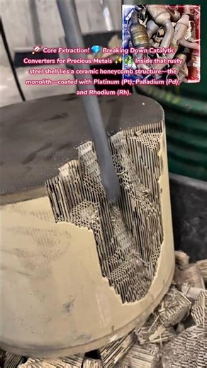 🚀 Core Extraction! 💎 Breaking Down Catalytic Converters for Precious Metals ♻️ #car #automobile #how