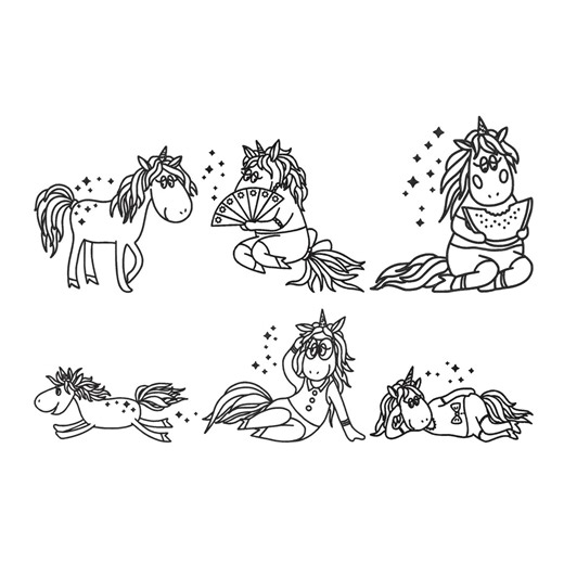 Unicorn Outline Embroidery Design Bundle, Unicorn Magical Pony Machine Embroidery File, Instant Download, 5 Size - Etsy