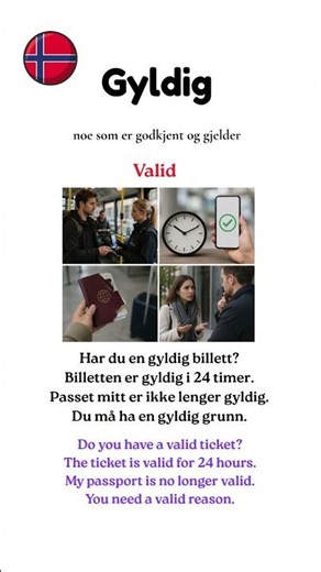 Learn Norwegian: Gyldig. #learnnorwegian #norwegianvocabulary #norskkurs