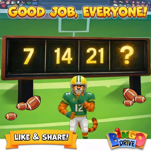 🧠✨ Missing Number Revealed! ✨🧠 7 → 14 → 21 → 28 ✅ Did you get it right? Let us know in the comments! 👇 🎁: https://join.bingodrive.com/BXwM/gift?pk=5qFHpEopxm Like & Share the fun! | Bingo Drive