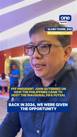 ‘IT’S HISTORY IN THE MAKING’ 💯🥅 Philippine Football Federation (PFF) President John Gutierrez shares the journey of the country becoming the hosts of the historic inaugural FIFA Futsal Women’s World Cup. Driven by diversity and inclusivity, the PFF is ready to bring the global event to our home, with our very own Philippine Women’s National Futsal Team raising the flag in the world stage. | via Jan Ballesteros/One Sports #FIFA #FutsalWWC #OSOnTheSpot | One Sports