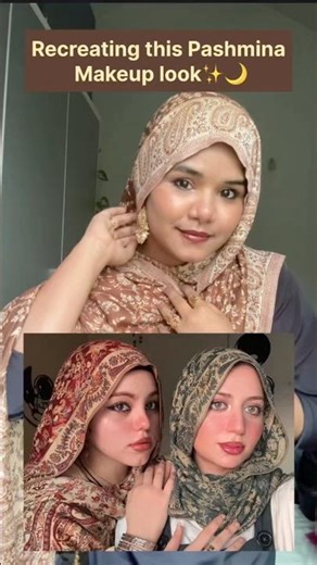 Recreating a Pinterest Pashmina Hijab look 🤎 #shortsindia #shorts