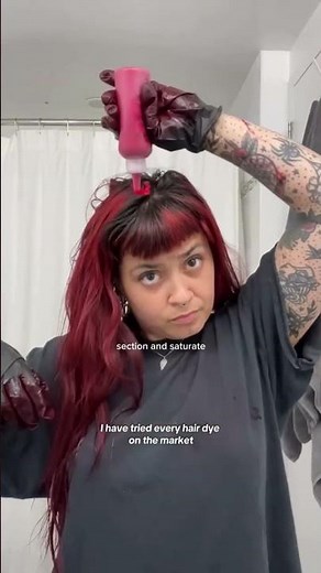 dyeing my hair red with @splathairdye ‘s midnight ruby 🧛🏻‍♀️🩸🥀