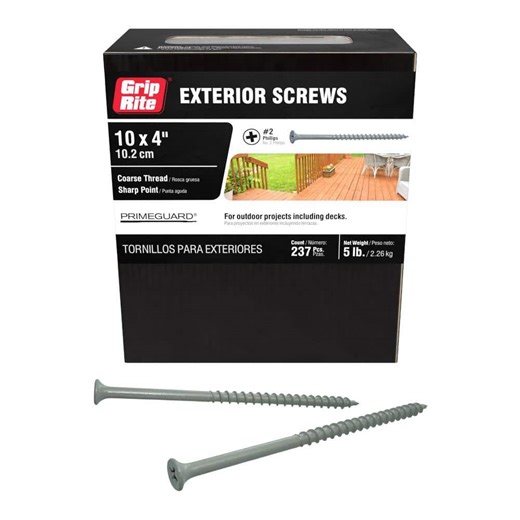 Reviews for Grip-Rite #10 x 4 in. #2 Phillips Bugle Head Coarse Thread Coated Exterior Wood Deck Screws 5 lb. Box | Pg 1 - The Home Depot