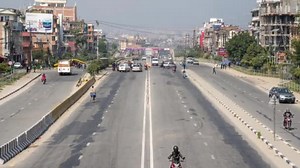 Kathmandu Nepal November 2021 Traffic Patterns Intersection Ring Road Kathmandu