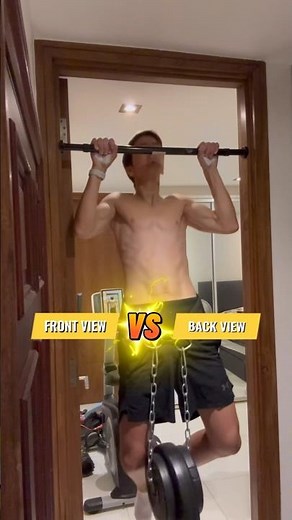 Front vs back view on pull-ups.